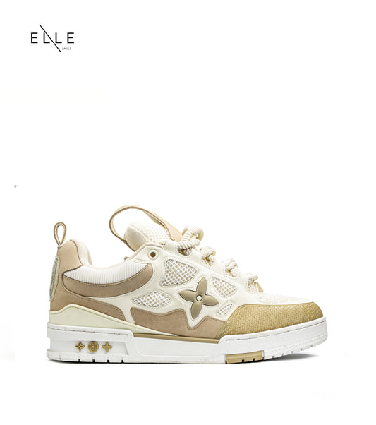 SKATE SNEAKER BEIGE WHITE ( MEN )