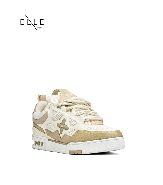 SKATE SNEAKER BEIGE WHITE ( MEN )