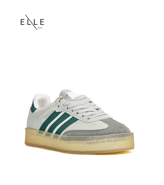 CLARKS 8TH STREET SAMBA WHITE GREEN ( WOMEN )